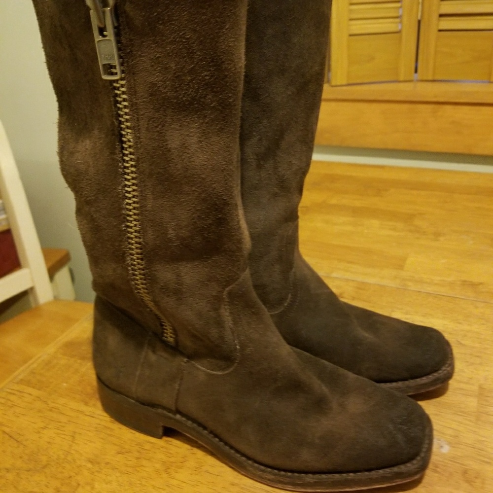 Frye Brown Suede Mid-Calf Boots Size 6.5